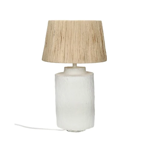 Table lamp Felisa 42 white paper mache - Pomax
