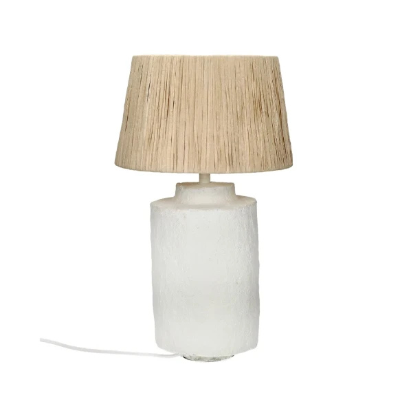 Table lamp Felisa 42 white paper mache - Pomax