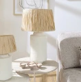Table lamp Felisa 42 white paper mache - Pomax