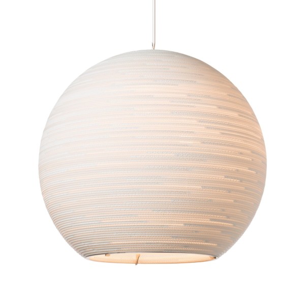 Lampa wisząca kula biała Scraplights Sun32 White Ø82 - Graypants