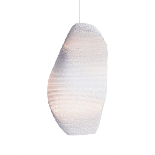 Biała lampa designerska wisząca Scraplights Pebbles Denny White Ø34 - Graypants
