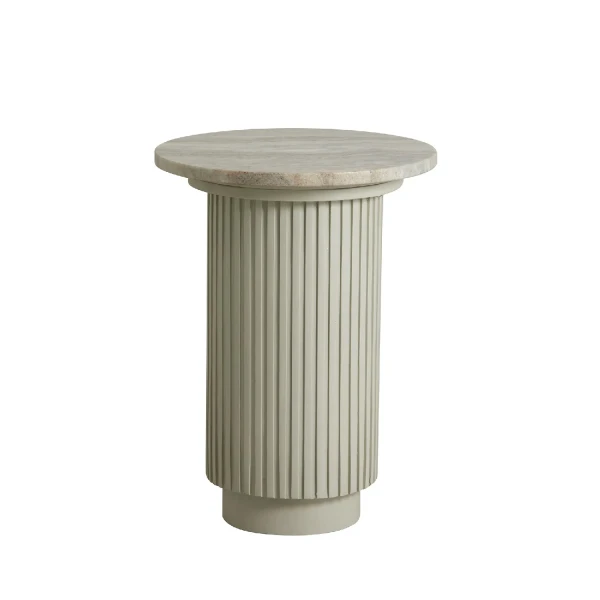Stolik pomocniczy marmurowy blat Erie Ivory Ø40 - Nordal