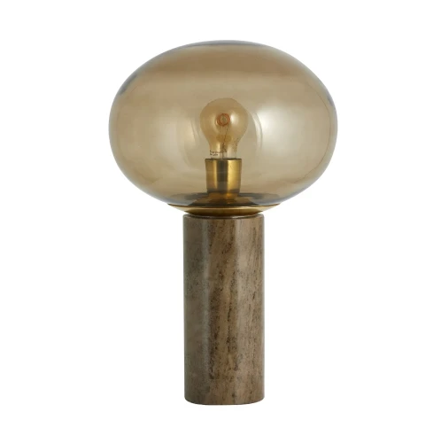 Lampa stołowa marmur ze szklanym kloszem Bes - Nordal