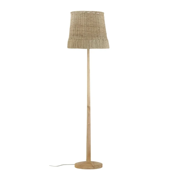 Lampa podłogowa rattanowa z drewnianą podstawą Kakasi - Bloomingville