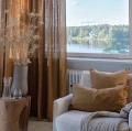Lniany pled na łóżko i sofę naturalny Hannelin Naural 130x170 - Himla