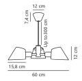 Lampa wisząca czarna trzy klosze Stay - DFTP by Nordlux