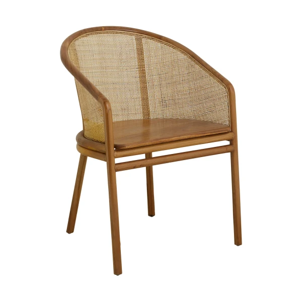 Krzesło do jadalni Mosso Light Brown, drewno teak i rattan - Nordal