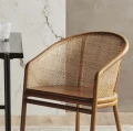 Krzesło do jadalni Mosso Light Brown, drewno teak i rattan - Nordal