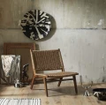 Fotel sznurkowy z drewnianą ramą Club Lounge, teak - Nordal