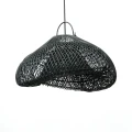 Czarny rattanowy abażur do lamp sufitowych wiszących Cloud M - Bazar Bizar