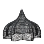 Czarny abażur rattanowy do lampy wiszącej Whipped XL - Bazar Bizar