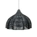Czarny abażur rattanowy do lampy wiszącej Whipped M - Bazar Bizar