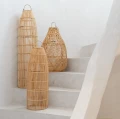 Długi abażur do lampy sufitowej Fish-Trap-L z rattanu - Bazar Bizar