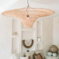 Duży designerski klosz do lampy wiszącej z rattanu Sky 110 - Bazar Bizar