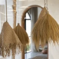 Abażur boho Rayung, z trawy - Bazar Bizar