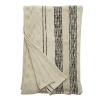 Biała narzuta w paski Anser 270x270, bawełna Oeko-Tex - Nordal