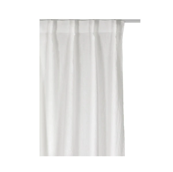 Zasłona lniana z taśmą Sunrise White 140x250 biała, 1 szt - Himla
