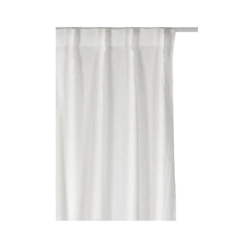 Zasłona lniana z taśmą Sunrise White 280x290 biała, 1 szt - Himla
