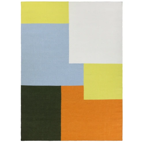 Dywan wełniany graficzny wzór Kortteli Yellow 170x240 - Finarte