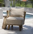 Fotel ogrodowy drewniany z poduszką Malawi Beige - Bazar Bizar