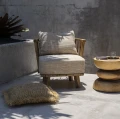 Fotel ogrodowy drewniany z poduszką Malawi Beige - Bazar Bizar