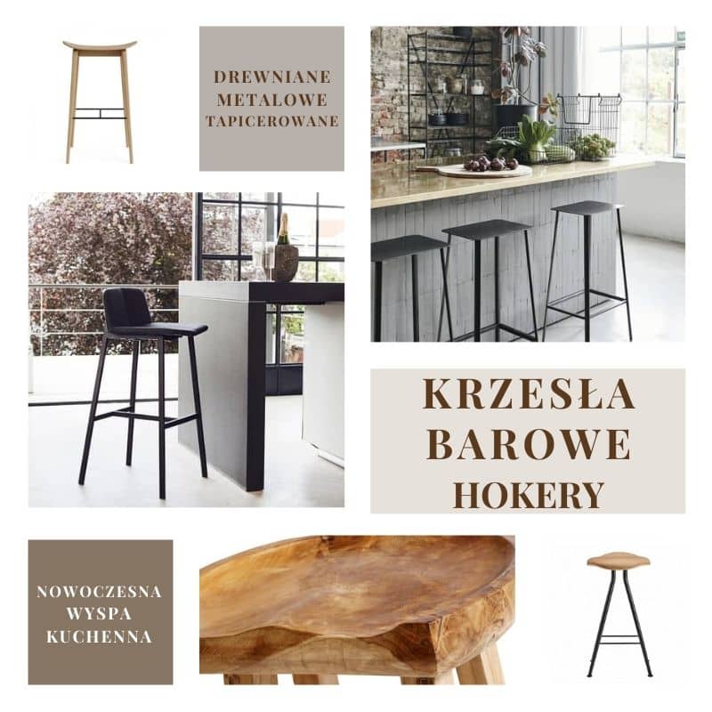 Krzesła barowe hokery do kuchni Natural Home Decor