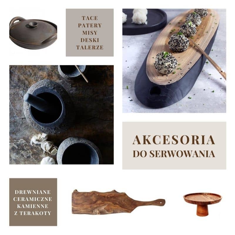 Akcesoria i naczynia do serwowania przekąsek przystwek sushi patery do ciast misy na owoce w Natural Home Decor