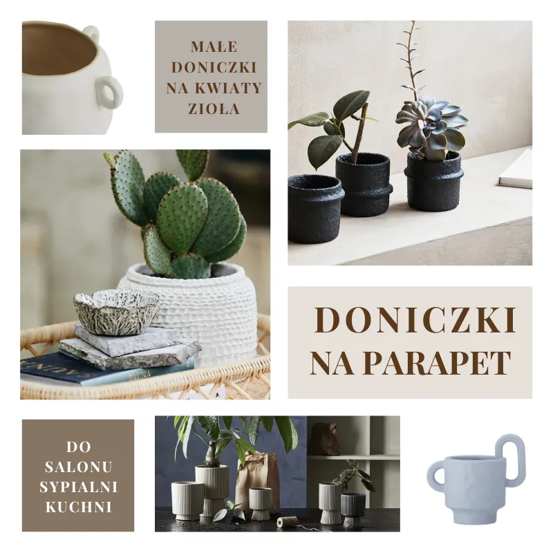 Nowoczesne doniczki na parapet, naturalhomedecor sklep internetowy wyposażenie wnętrz