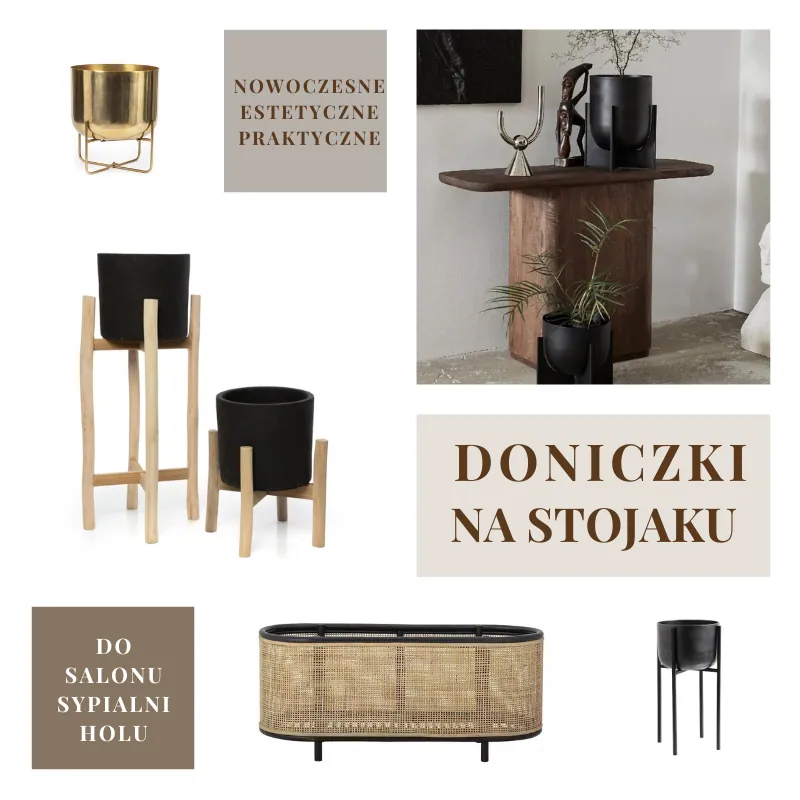Doniczki na stojaku, sklep naturalhomedecor