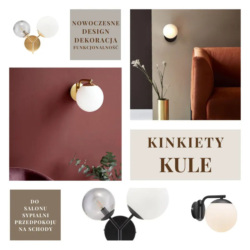 Kinkiety kule, sklep wyposażenie domu, Natural Home Decor