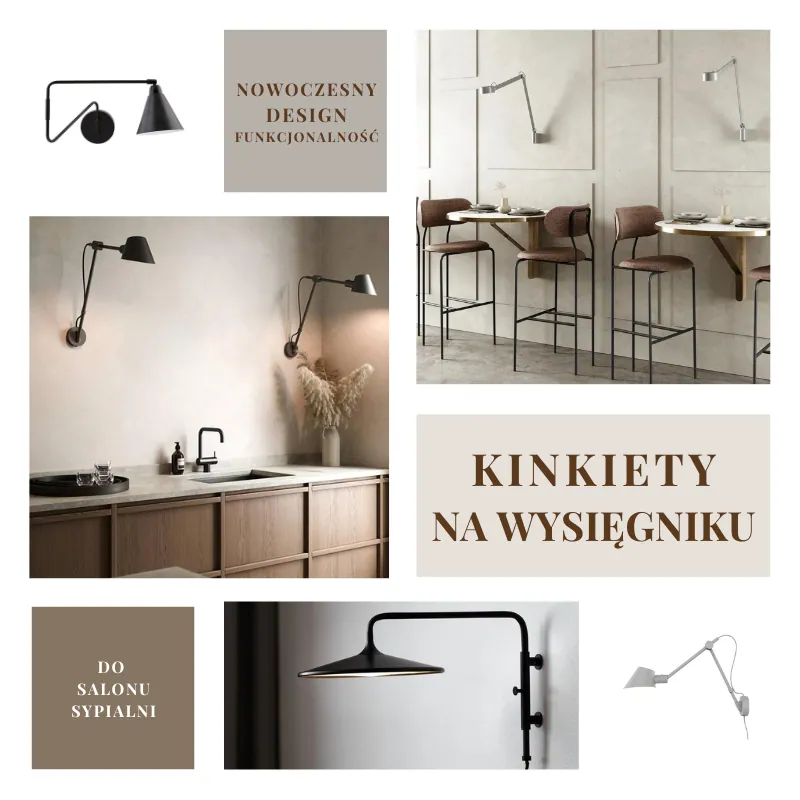 Kinkiety na wysięgniku nowoczesne lampy ścienne, Naturalhomedecor sklep