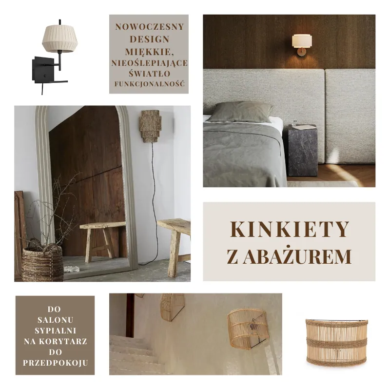 Kinkiety z abażurem, Naturalhomedecor sklep