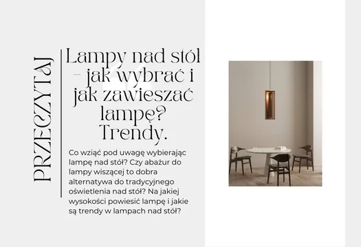 Lampy nad stół – jak wybrać i jak zawieszać lampę