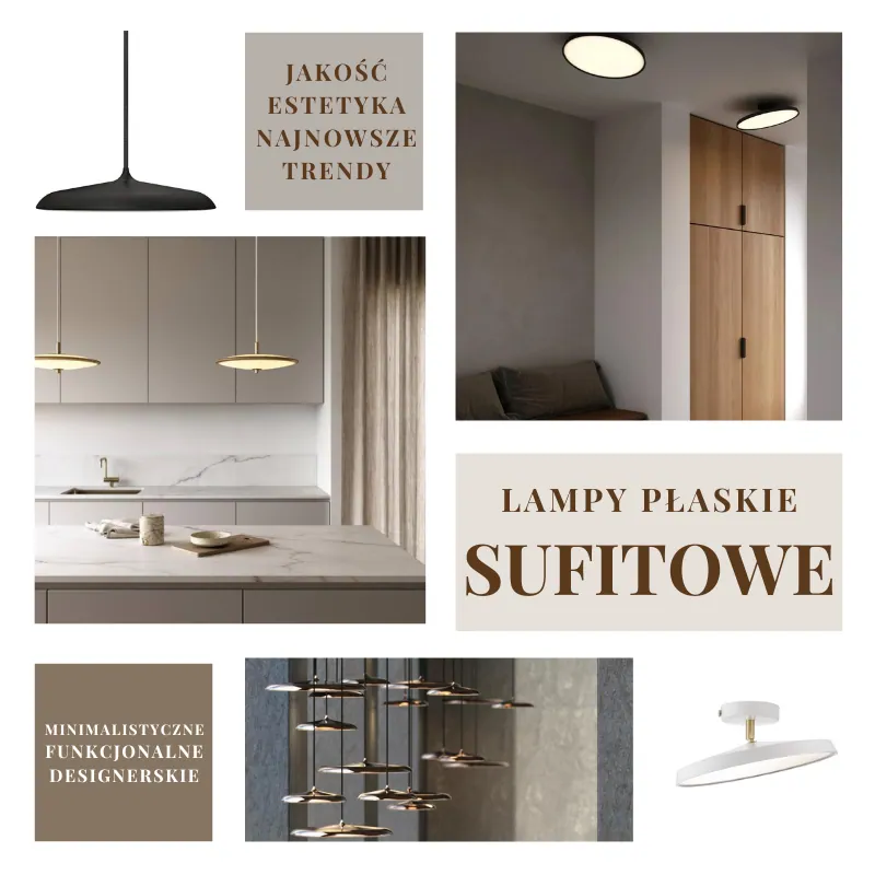 Lampy płaskie sufitowe, sklep z oświetleniem do domu, Natural Home Decor
