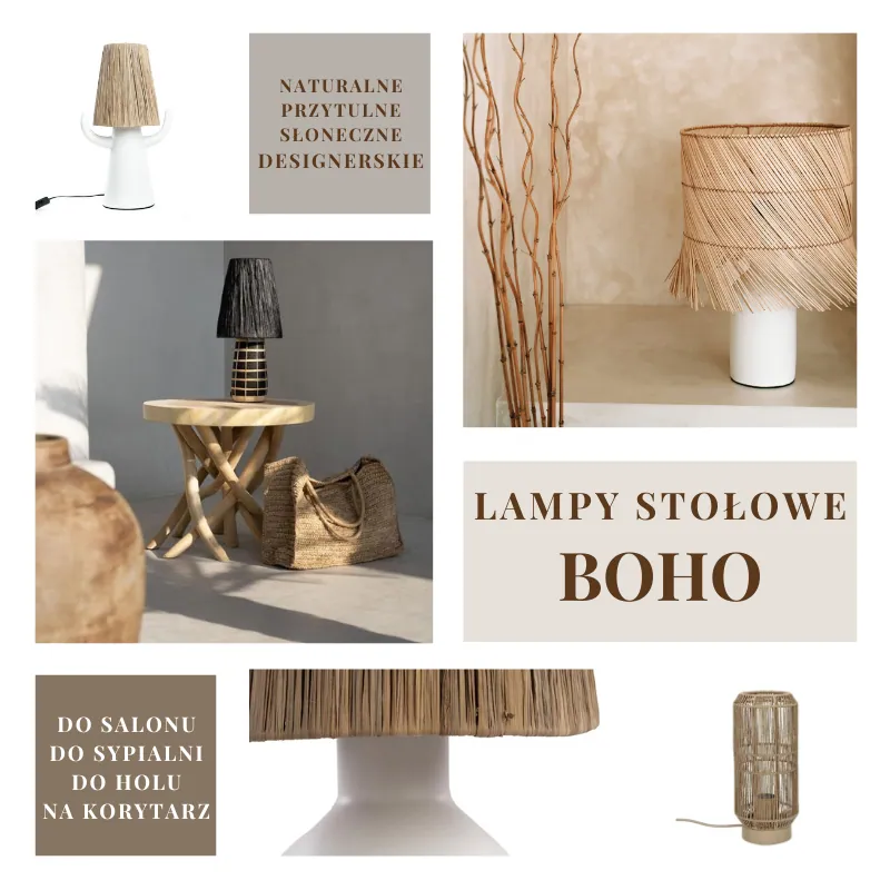 Lampy stołowe boho, naturalhomedecor