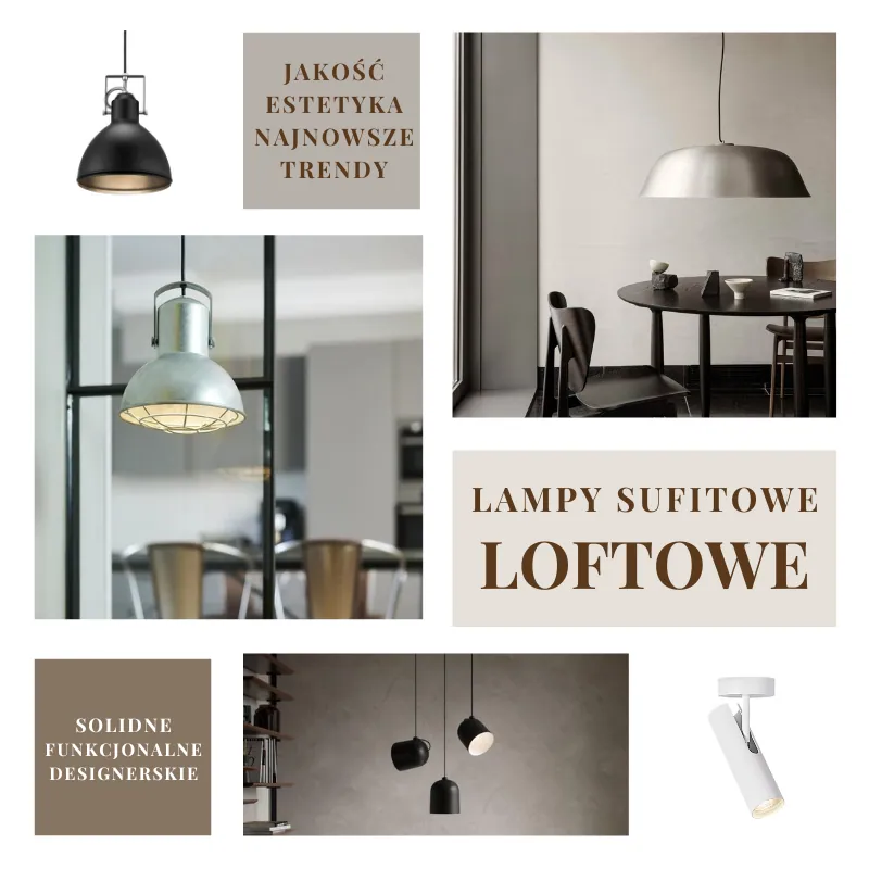 Lampy sufitowe loftowe do salonu, lampy wiszące loftowe do kuchni, sklep internetowy NaturalHomeDecor