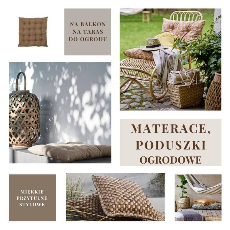 Materace i poduszki ogrodowe w stylu skandynawskim