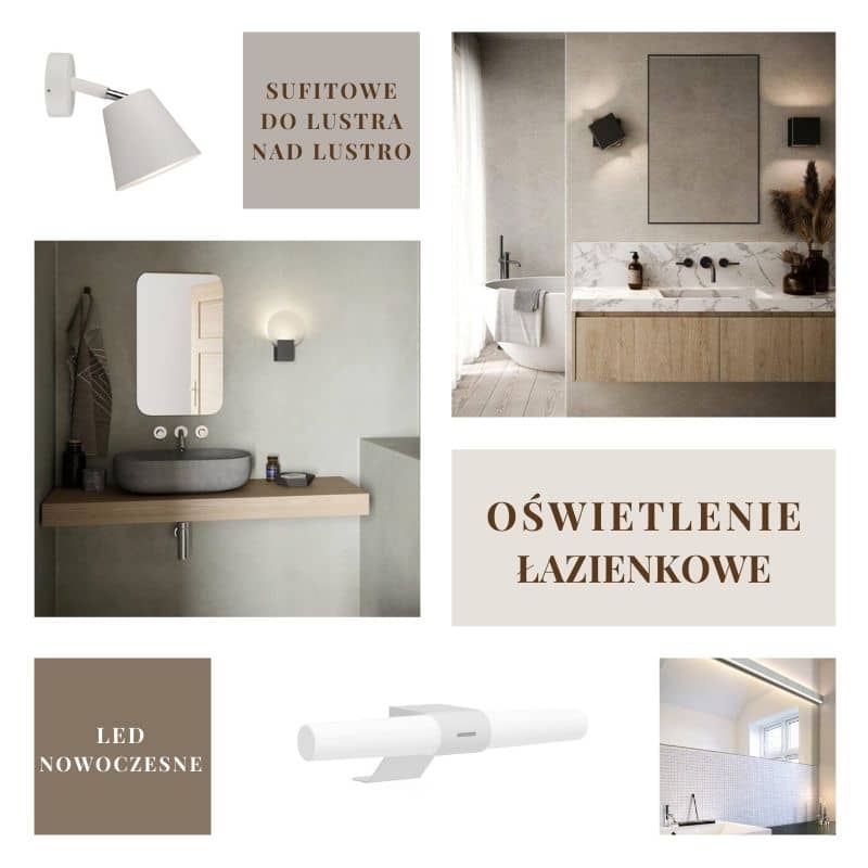 Oświetlenie łazienkowe nowoczesne kinkiety nad lustro do lustra Natural Home Decor