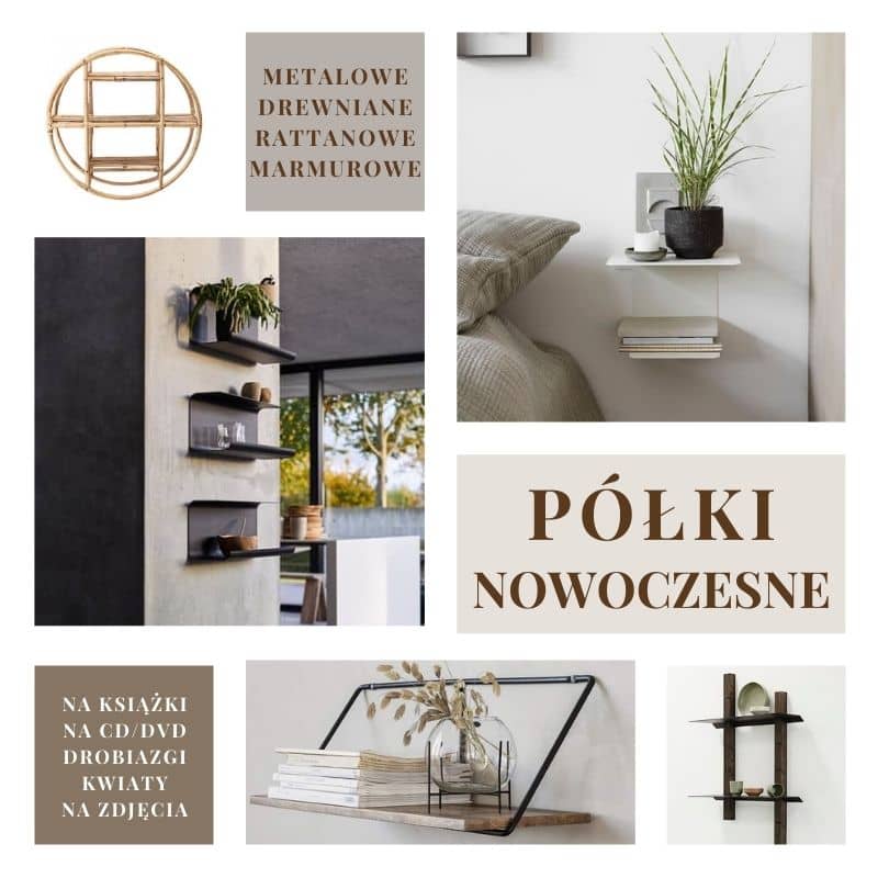 Półki na ścianę wiszące nowoczesne Natural Home Decor