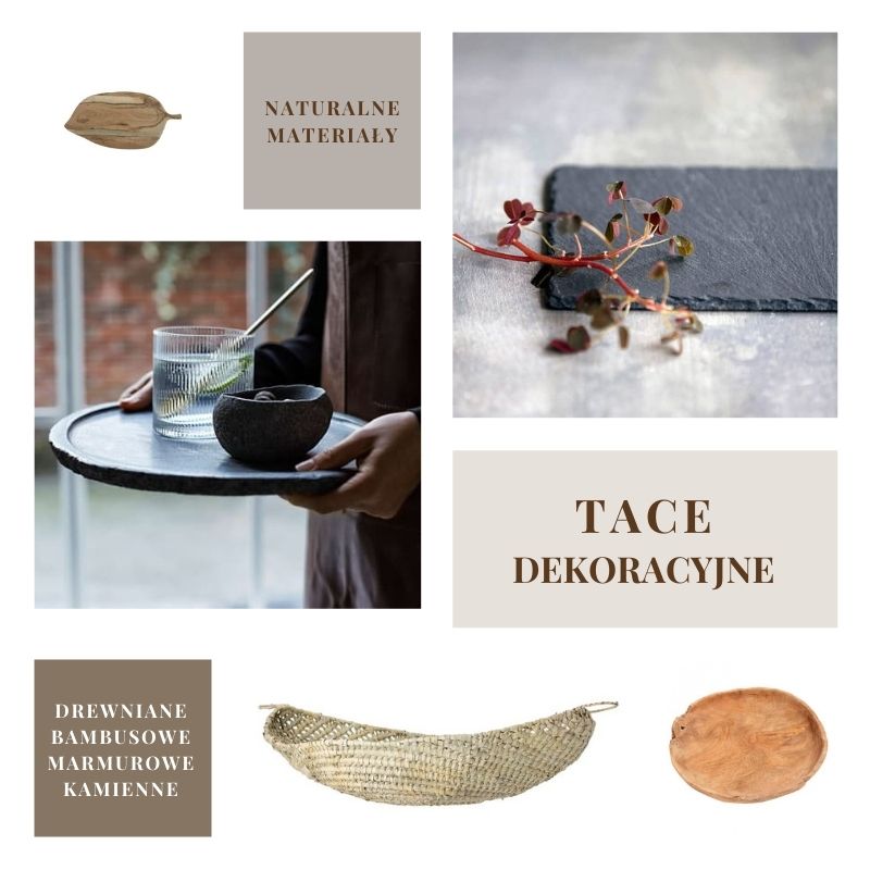 Tace dekoracyjne ozdobne i do serwowania w Natural Home Decor