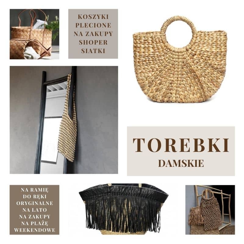 Oryginalne torebki damskie na lato plecione torba koszyk Natural Home Decor