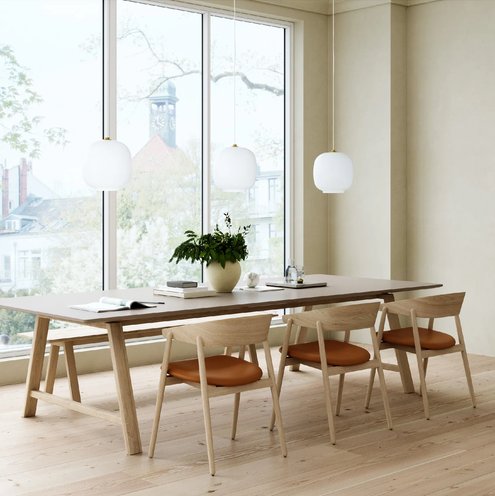krzesło drewniane skórzane Andersen Furniture Natural Home Decor