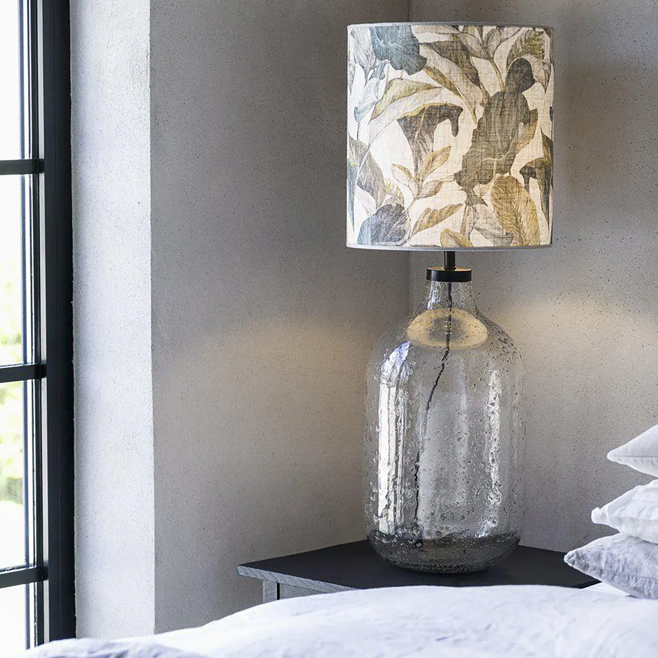 szklana lampa stołowa, sklep natural home decor