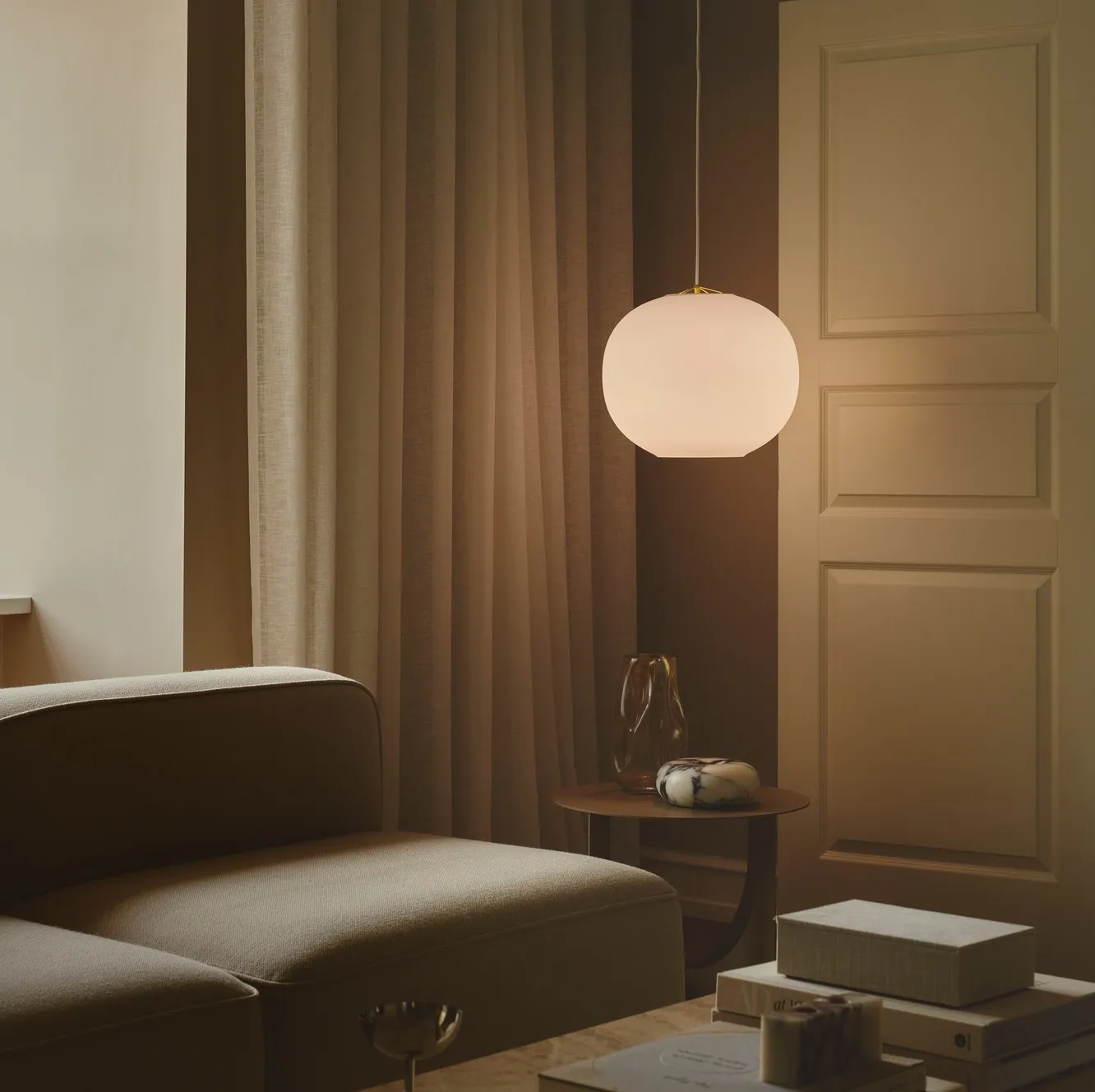 lampa szklana kula biała Navone DFTP Nordlux Natural Home Decor