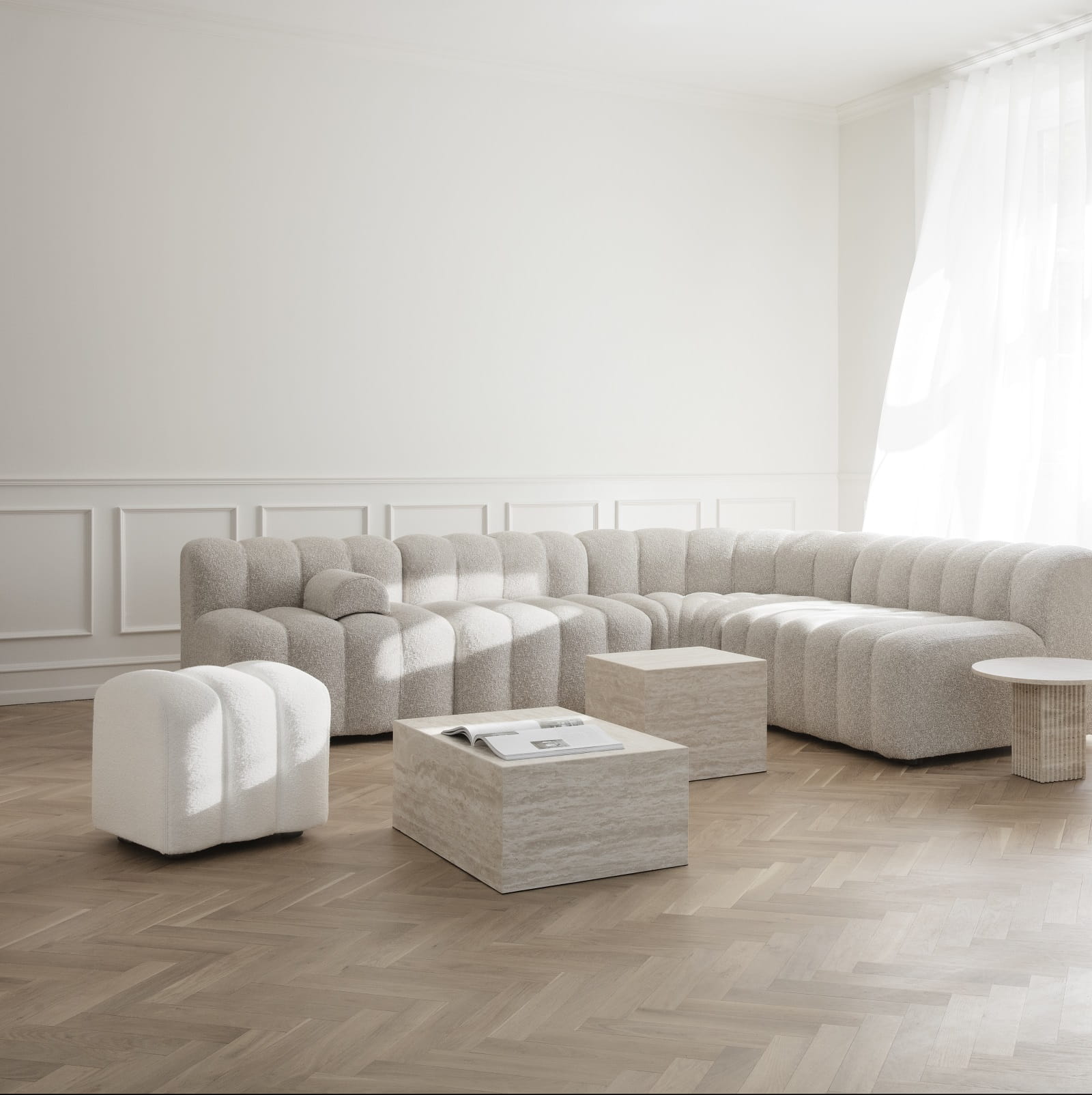 puf boucle, natural home decor
