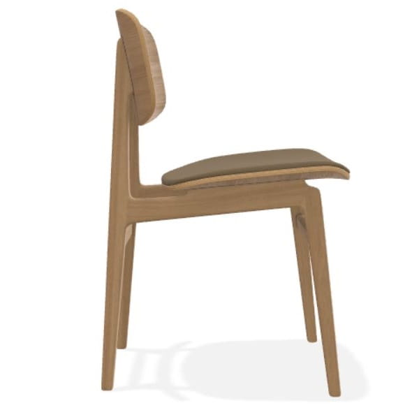 Krzesło drewniane tapicerowane skórzane NY11 Norr11 Natural Home Decor