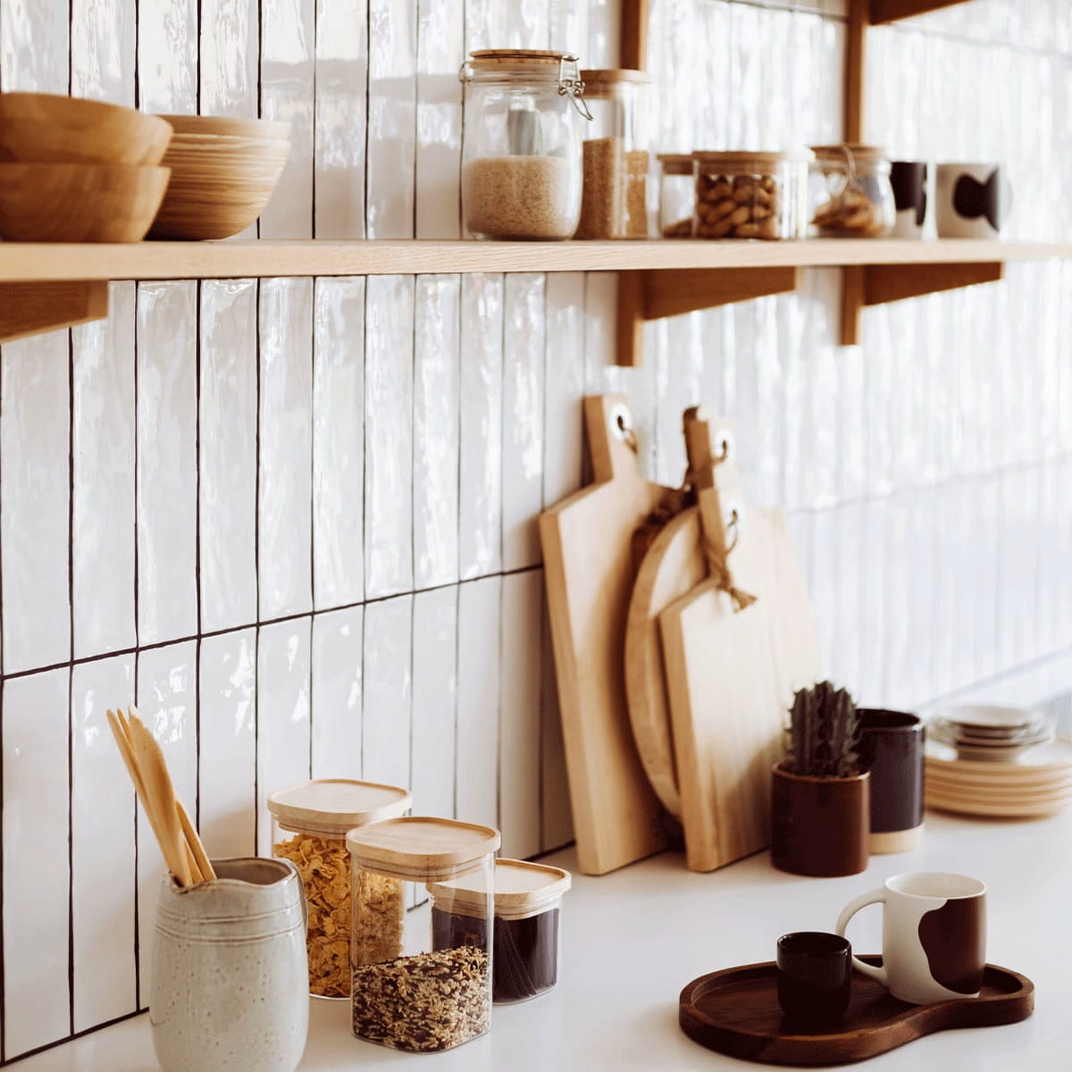szklany pojemnik do przechowywania, natural home decor