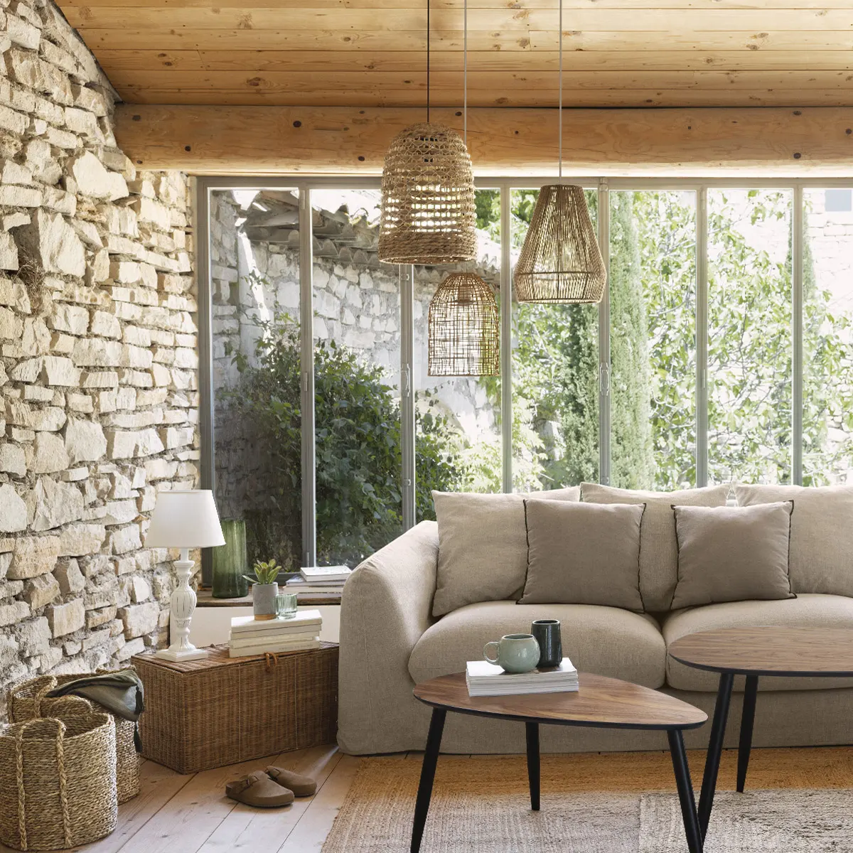 kufer wiklinowy, natural home decor