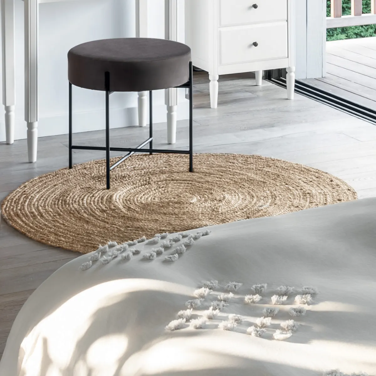 okrągły dywanik jutowy Atmosphera, natural home decor