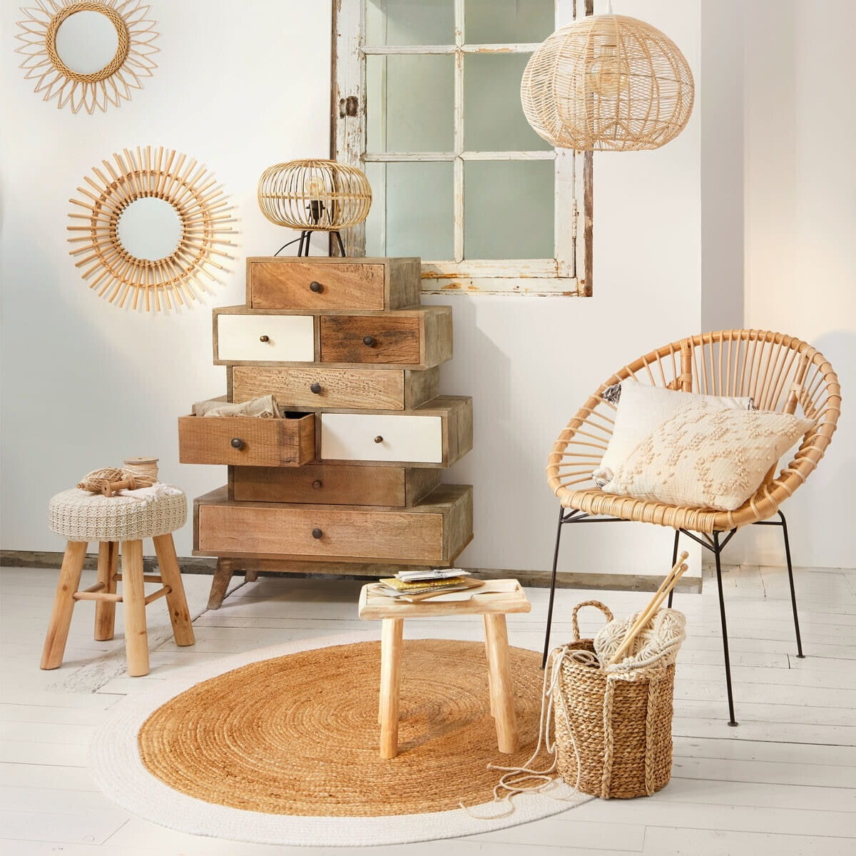okrągły dywanik jutowy Atmosphera, natural home decor